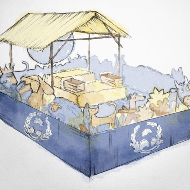 Boceto Carroza del Colegio de Veterinarios de Granada para la Cabalgata de Reyes 2026