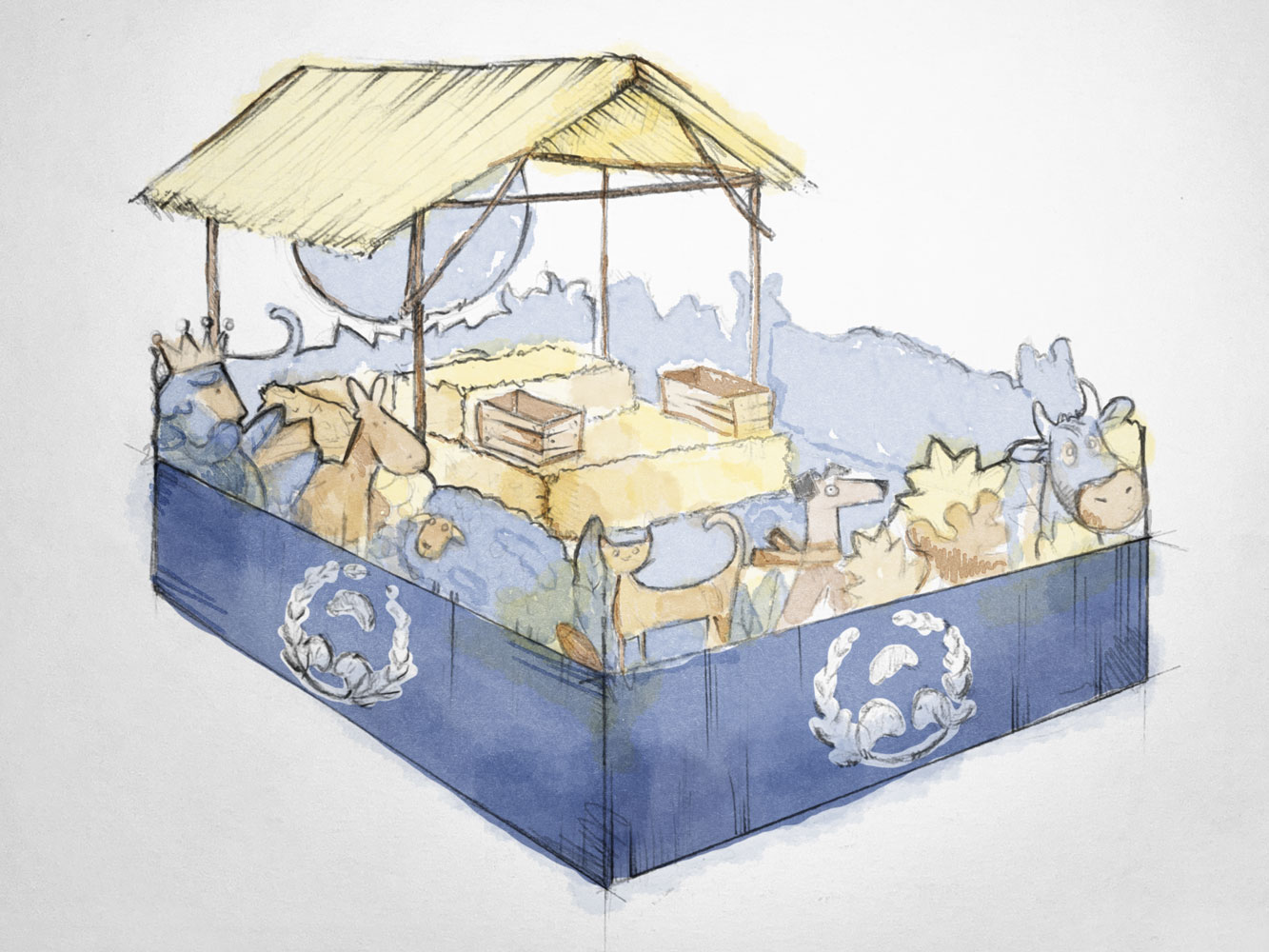 Boceto Carroza del Colegio de Veterinarios de Granada para la Cabalgata de Reyes 2026